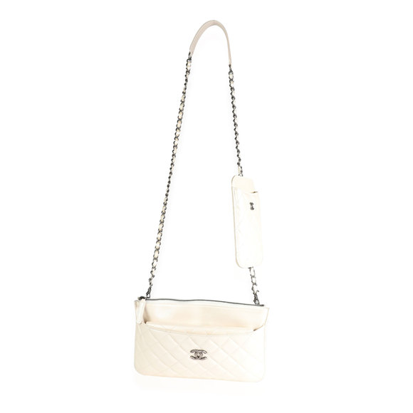 Chanel Ivory Quilted Lambskin Bag In A Bag - Picture 2 of 5